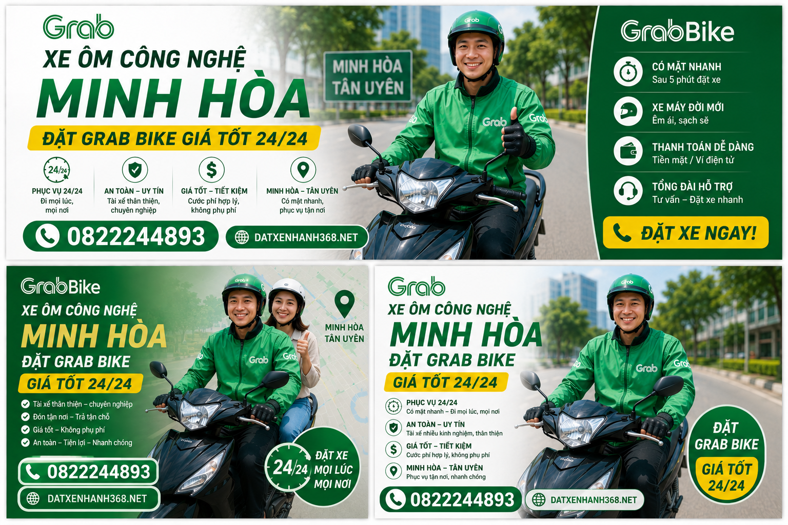 XE ÔM CÔNG NGHỆ MINH HÒA-ĐẶT GRAB BIKE GIÁ TỐT 24/24