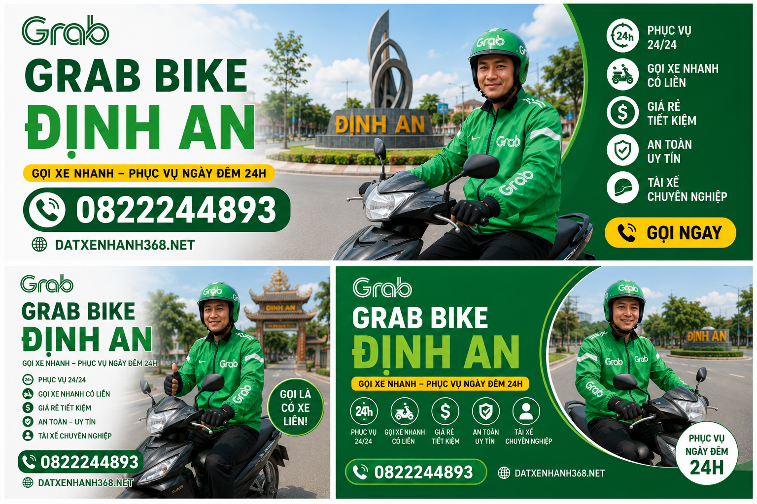 GRAB BIKE ĐỊNH AN GỌI XE NHANH PHỤC VỤ NGÀY ĐÊM 24H