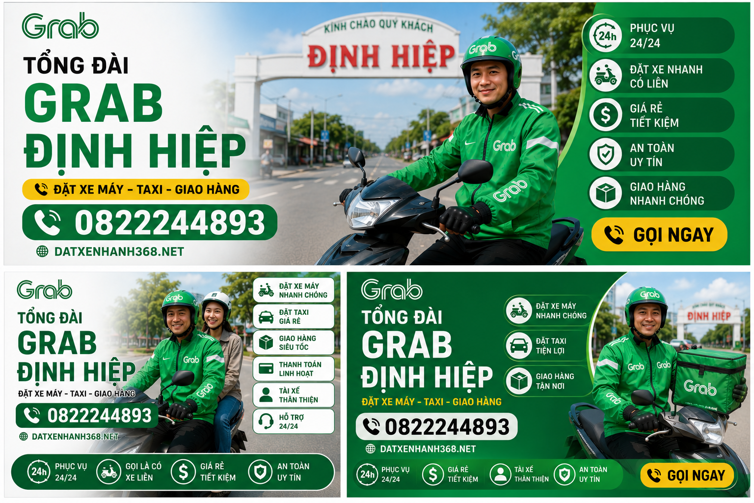 TỔNG ĐÀI GRAB ĐỊNH HIỆP ☎️ ĐẶT XE MÁY TAXI GIAO HÀNG