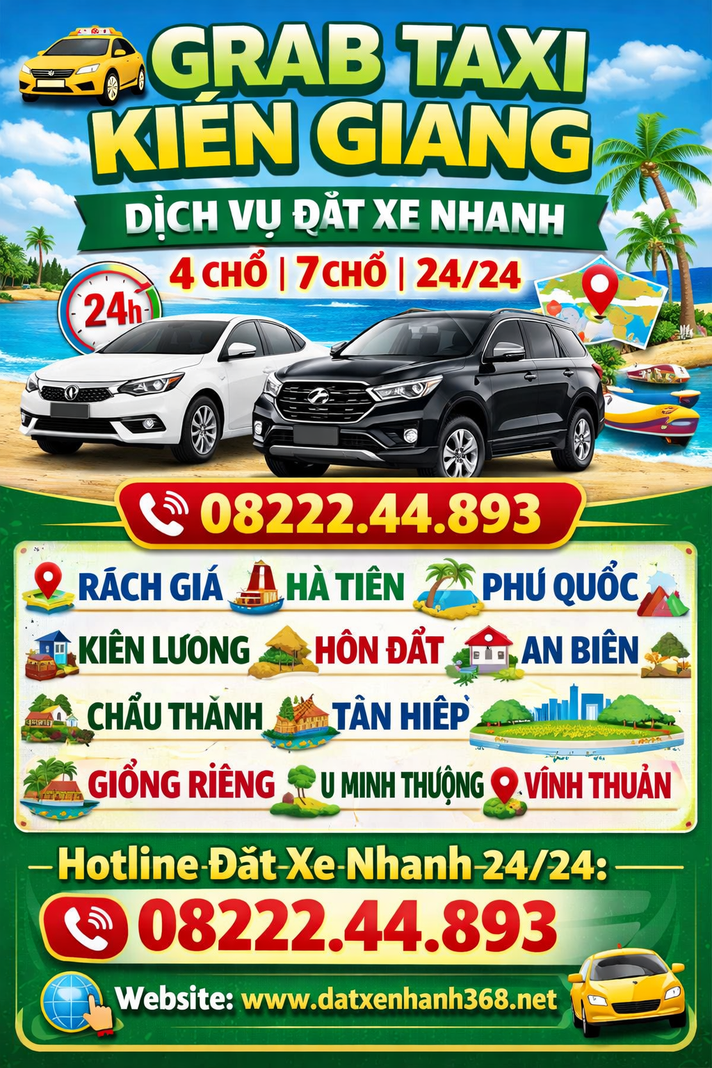 GRAB TAXI KIÊN GIANG – ĐẶT XE NHANH ☎️ 08222.44.893