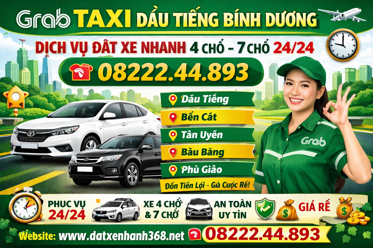 GRAB TAXI DẦU TIẾNG – DỊCH VỤ ĐẶT XE NHANH☎️0822244893