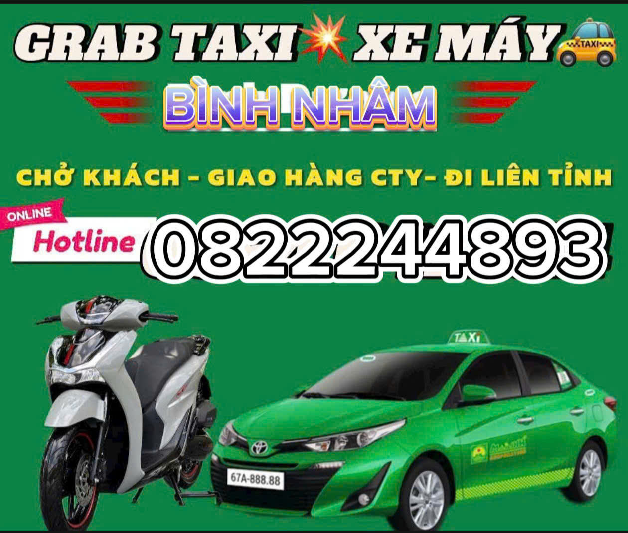 TỔNG ĐÀI ĐẶT XE GRAB TAXI BÌNH NHÂM ,THUẬN AN