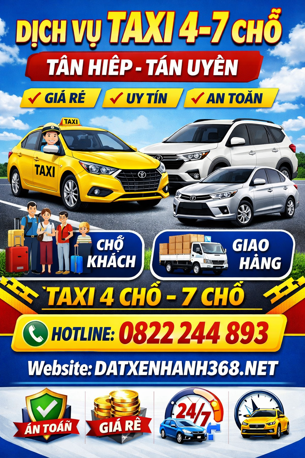 DỊCH VỤ TAXI 4-7 CHỖ TÂN HIỆP – TÂN UYÊN☎️08.222.44.893