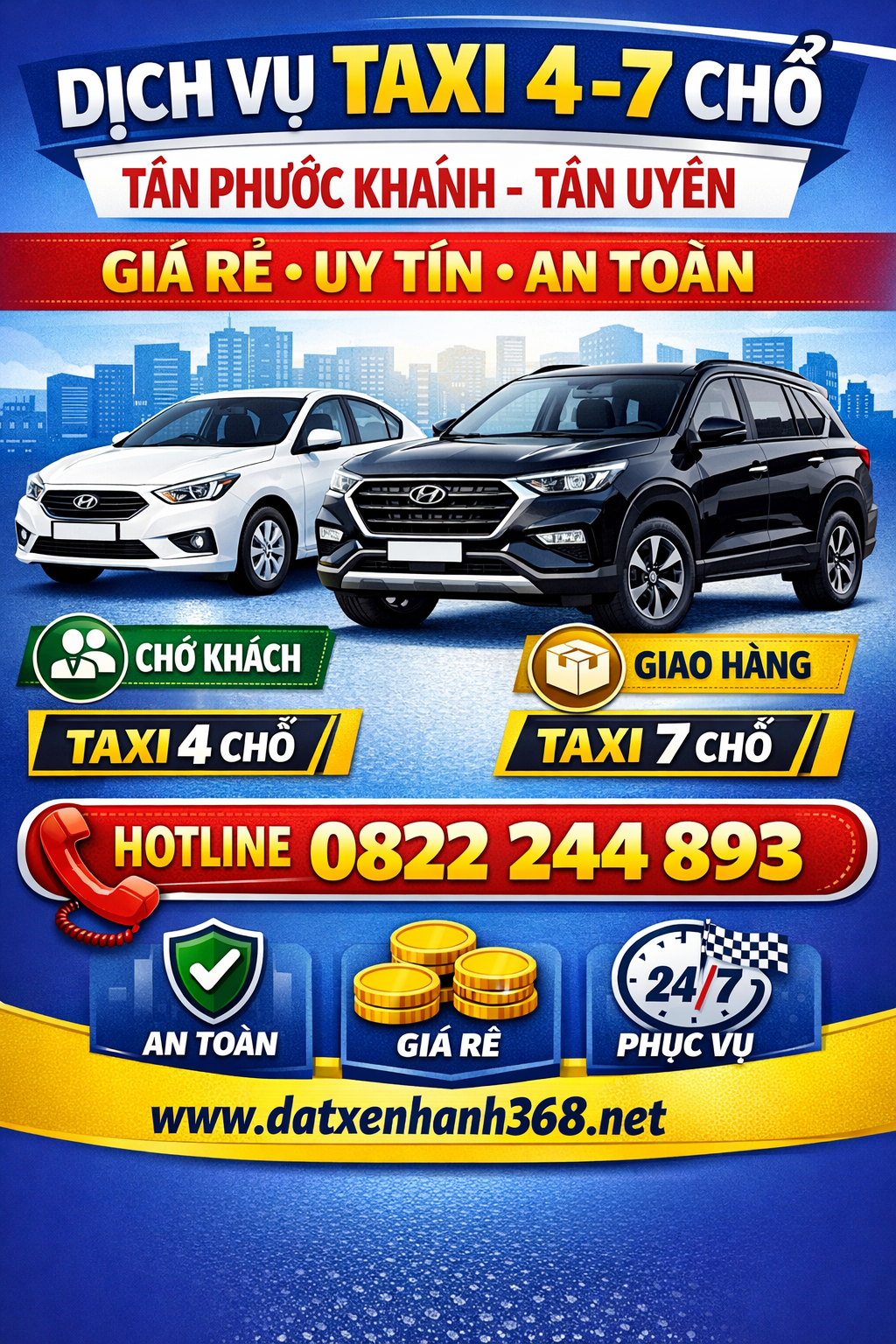 DỊCH VỤ TAXI 4-7 CHỖ TÂN PHƯỚC KHÁNH TÂN UYÊN☎️0822244893 