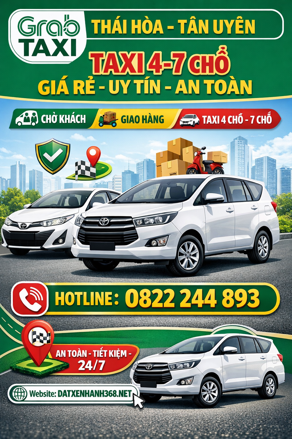 Dịch Vụ Taxi 4–7 Chỗ Thái Hòa Tân Uyên☎️0822244893 Tiện Lợi 