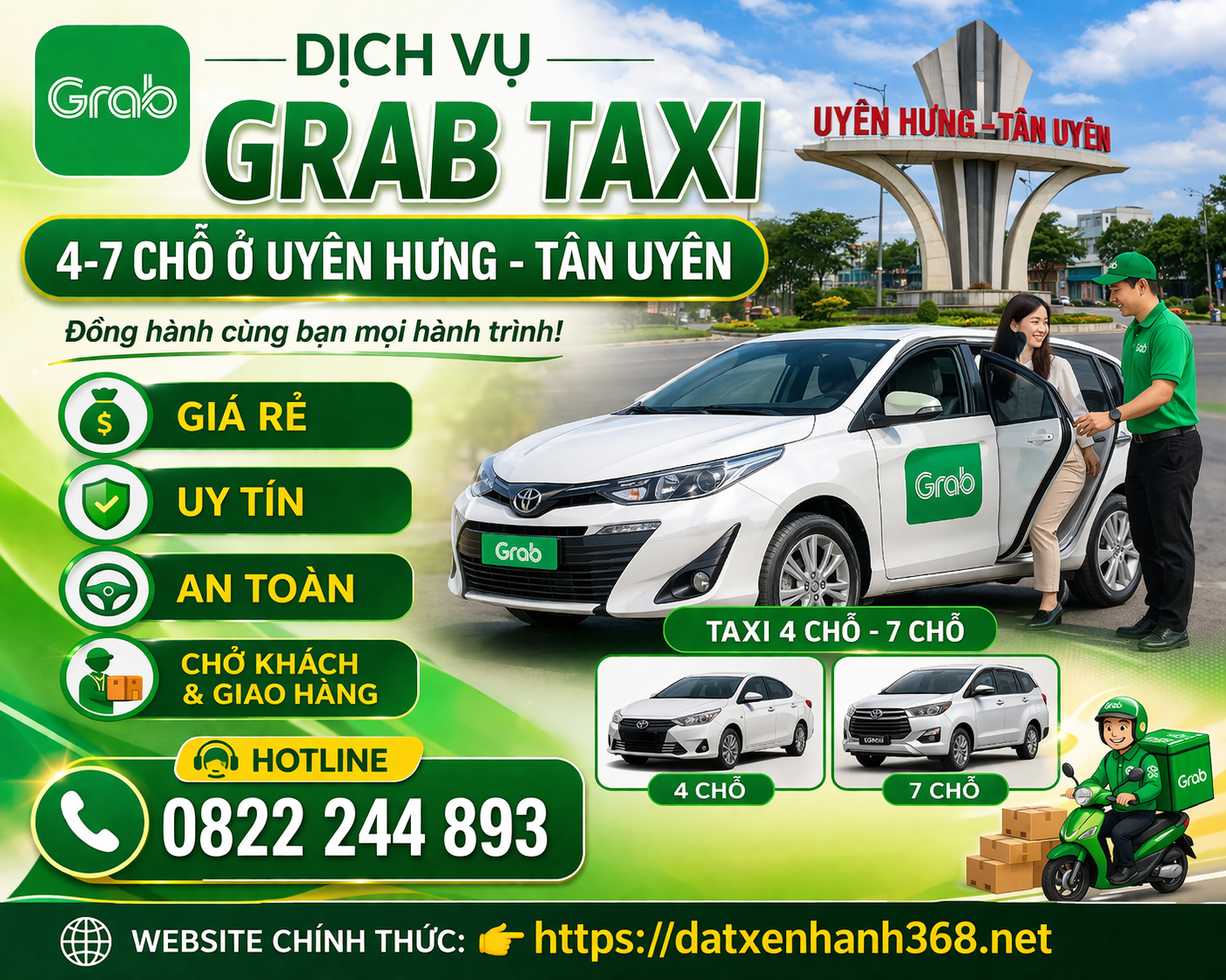 DỊCH VỤ TAXI 4-7 CHỖ UYÊN HƯNG TÂN UYÊN☎️0822244893