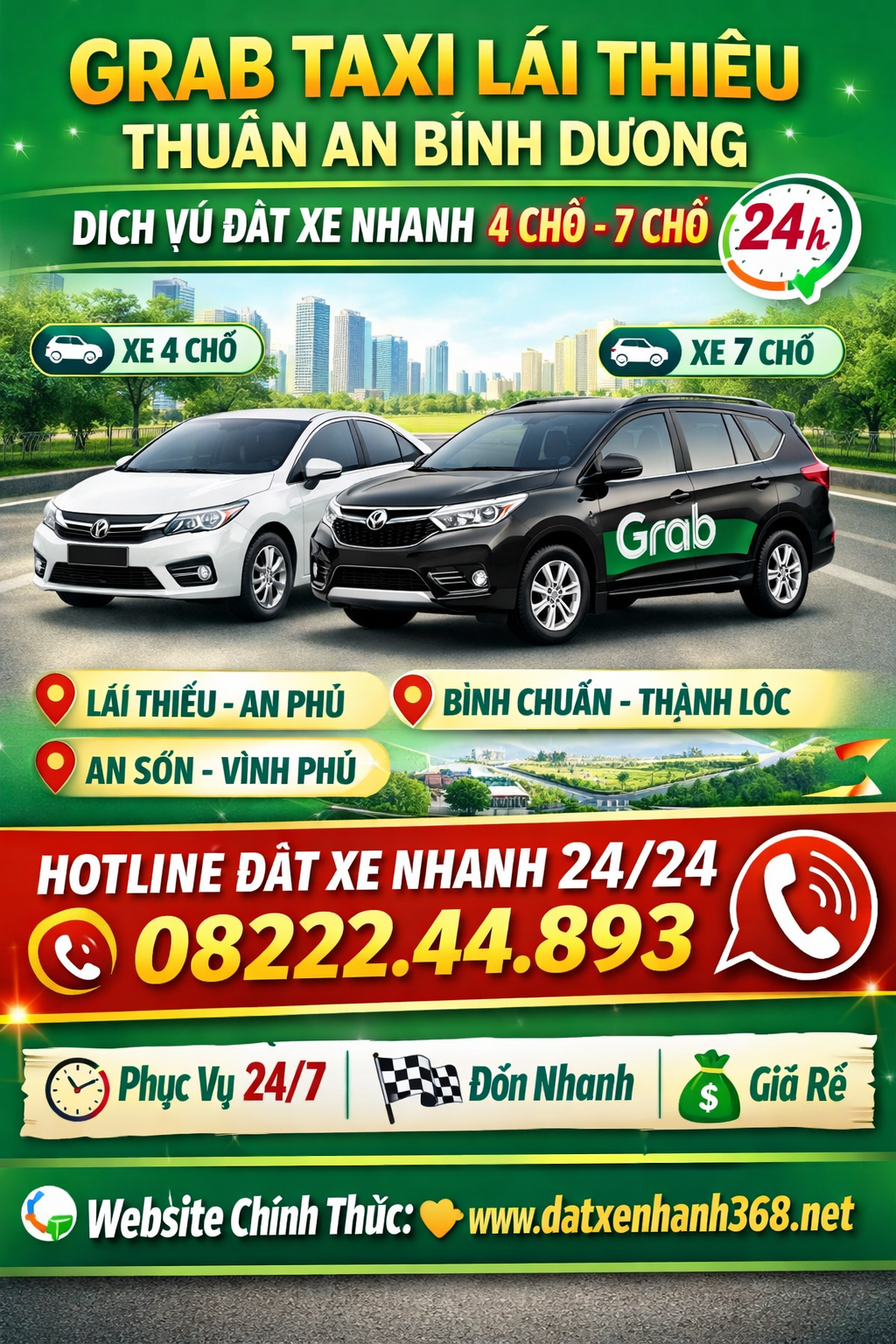 GRAB TAXI LÁI THIÊU THUẬN AN☎️0822244893 ĐẶT XE NHANH