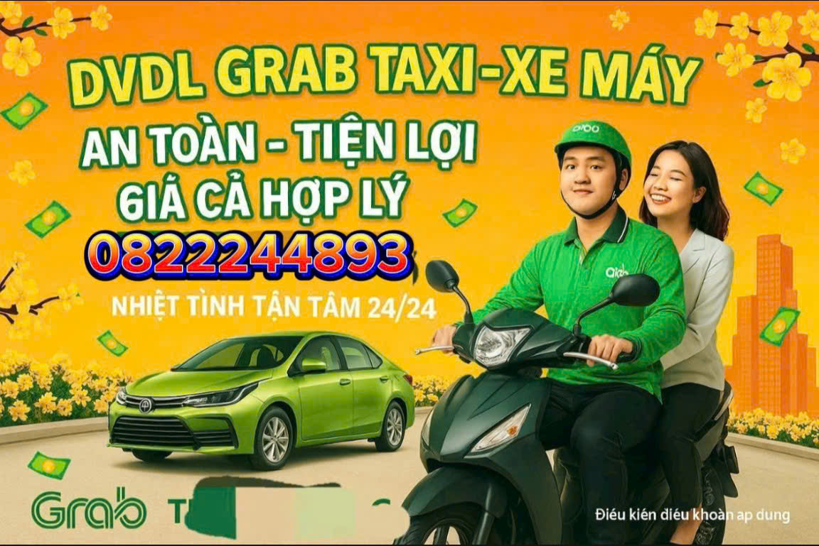 Dịch Vụ Grab Xe Máy Tân Vĩnh Hiệp Tân Uyên – Gọi Xe Nhanh 📞 Hotline: 0822.244.893